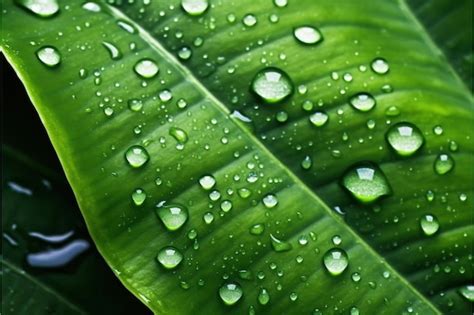 Premium AI Image A Green Leaf With Water Droplets On It