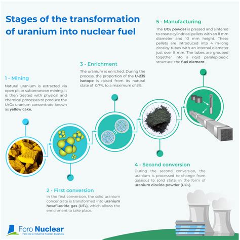 Infographic Stages Of The Transformation Of Uranium Into Nuclear Fuel