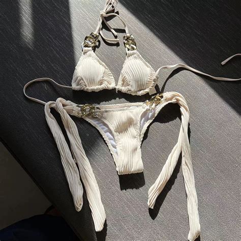 Brownm Sexy New Split Swimsuit Chain Bikini Swimsuit Bikini Swimsuit