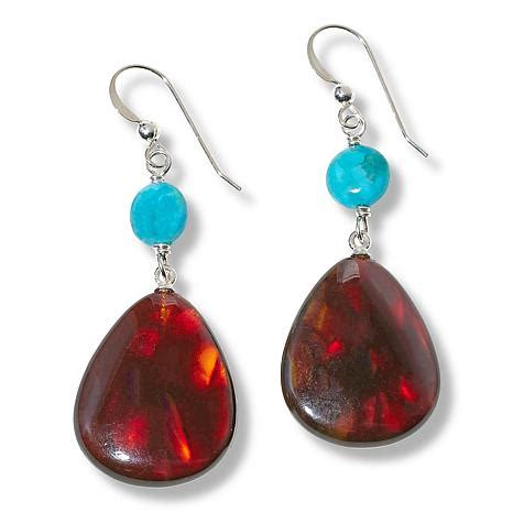 Jay King Sterling Silver Amber And Turquoise Drop Earrings Hsn