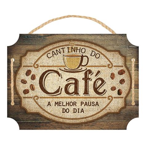 Placa Decorativa Cantinho Do Café Em Mdf 22x30cm