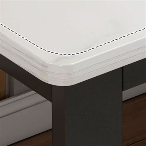 Contemporary White Office Desk Rectangular Writing Desk for Bedroom - White-Gold 47.2"L x 23.6"W ...