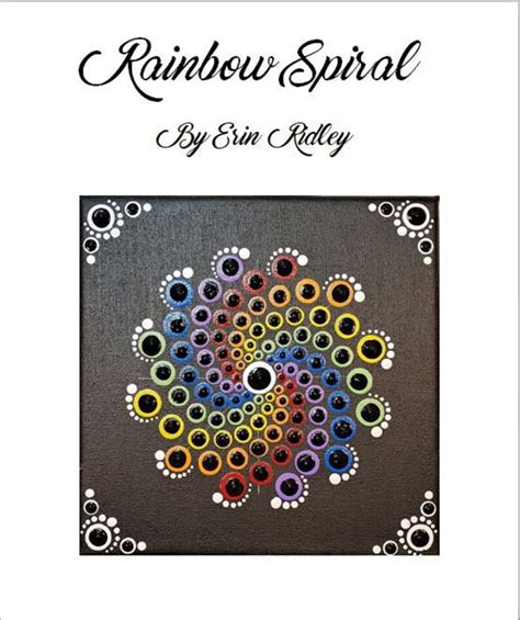 Rainbow Spiral Pattern Dot Mandala Tutorial Dot Painting | Etsy