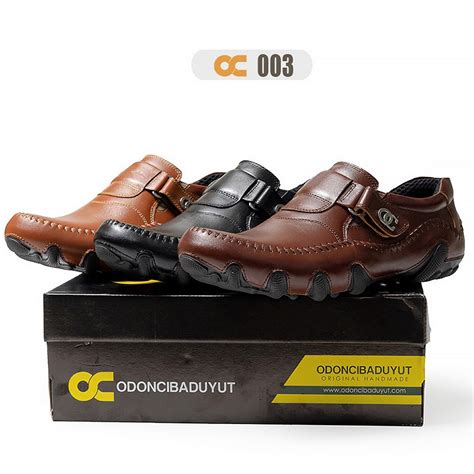 Jual Sepatu Pria Kulit Asli Odoncibaduyut Casual Hitam Coklat Slip On