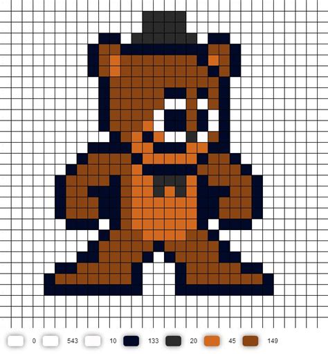 Freddy Fazbear Perler Bead Pattern Five Nights At Freddys Spiderman Pixel Art Perler Beads