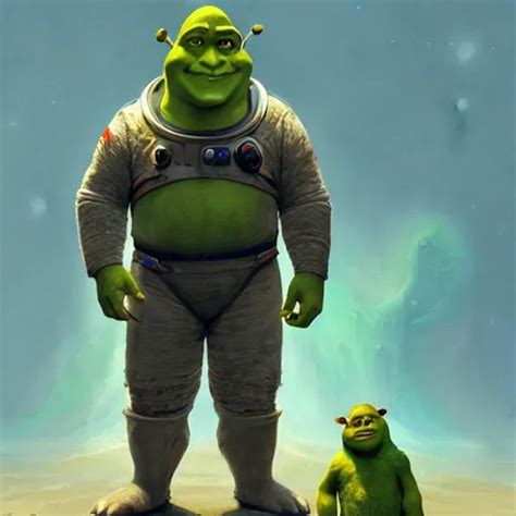 Shrek In A Space Suit Highly Detailed Digital Stable Diffusion