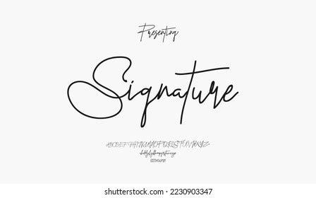 Hand Drawn Signature Style Alphabet Font Stock Vector (Royalty Free ...