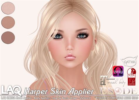 Second Life Marketplace Esode Harper Skin Head Applier [laq] [omega] Demo