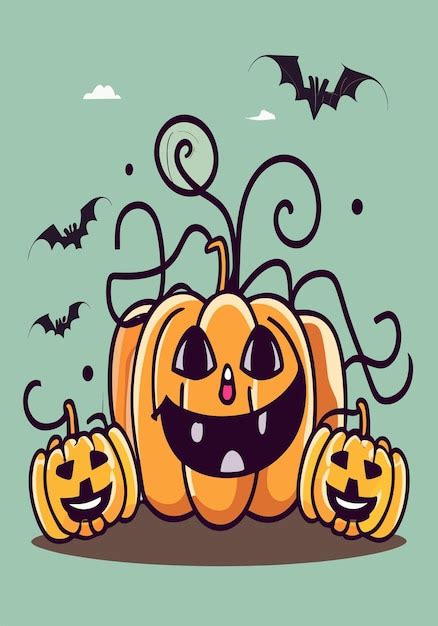 Premium Vector Halloween Pumpkin Patch 2d Vector Design