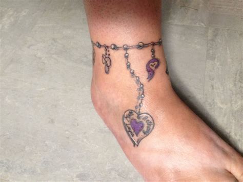 Heart Anklet Tattoos