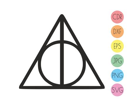 Deathly Hallows Svg Cut File Instant Download Harry Potter Etsy