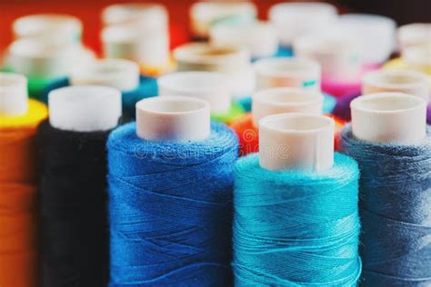 Colorful Spools Of Sewing Thread Colored Thread For Sewing Stock Image