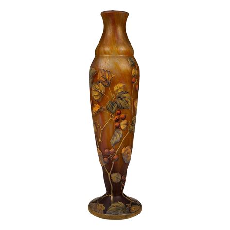 French Art Nouveau Daum Cameo Glass Cockscomb Vase 1900 For Sale At 1stDibs