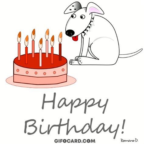 Happy Birthday dog gif – free download, tap to send ecard