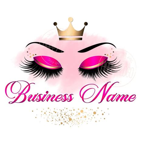 Lash Custom Logo Design Lashes Logo Crown Lash Beauty Logo Makeup