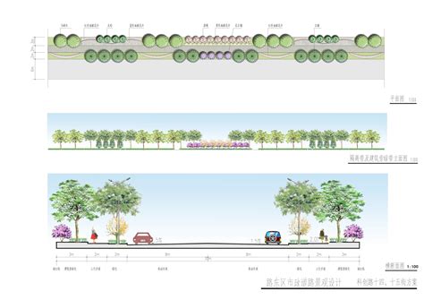 道路景观设计cad图含平面图景观规划土木在线