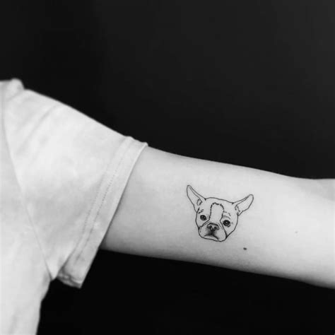 French Bulldog Portrait Tattoo Located On The Inner