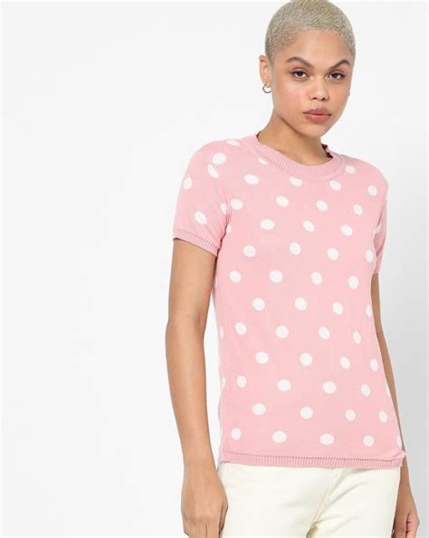 Polka Dot Crew Neck Pullover Jiomart