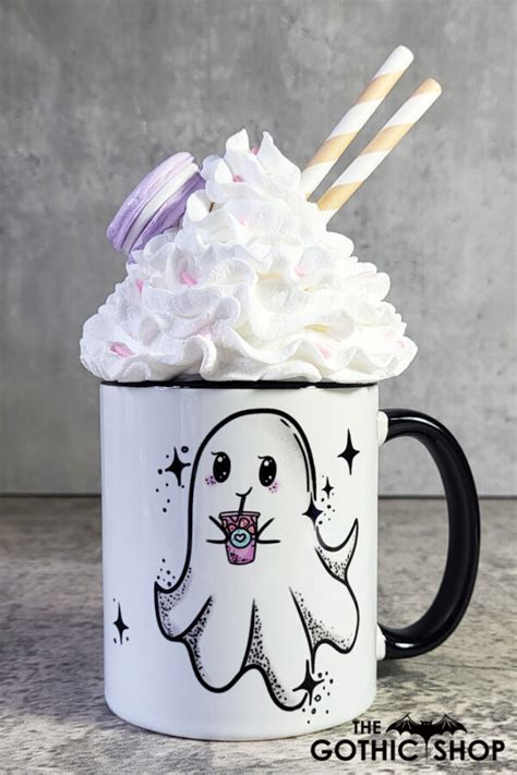 Ghostbucks Pastel Ghostie Gothic Halloween Mug Gothic Halloween Mugs