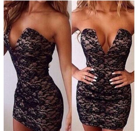 Low Cut Lace Dress Off Shoulder Lace Dress Strapless Dress Formal