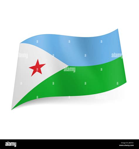 Bandera Nacional De Djibouti Franjas Horizontales Azul Y Verde El