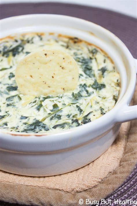 Healthy Hot Spinach Artichoke Dip Busy But Healthy