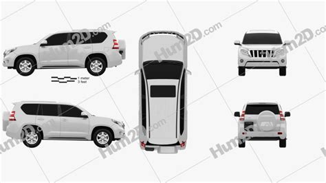 Toyota Land Cruiser Prado J150 De 5 Portas 2014 Blueprint In Png