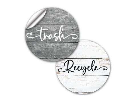 Recycle Trash Stickers for Kitchen Trash Cans Recycling Bins - Etsy