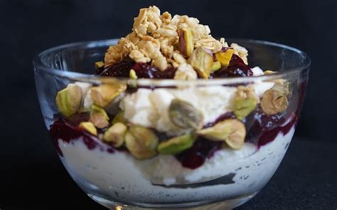 Ricotta With Four Berry Compote Pistachios And Granola United Dairy Industry Of Michigan