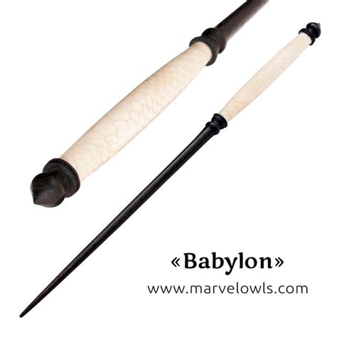 Babylon Wizard Wand Black Oak Wood Snake Stone Marvelowls Etsy