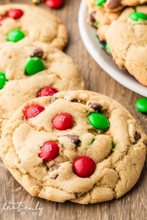 Christmas Mandm Chocolate Chip Cookies My Heavenly Recipes