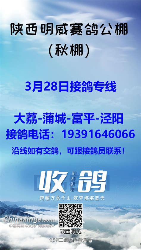 陕西明威赛鸽公棚（秋棚）3月28日 最新公告 中国信鸽竞翔网