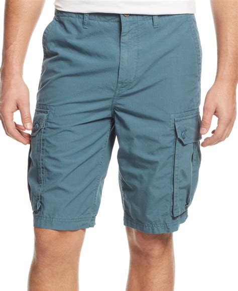 Calvin Klein Denim Ripstop Cargo Shorts In Blue For Men Lyst