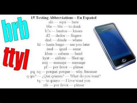 Spanish Lesson Texting Abbreviations Youtube