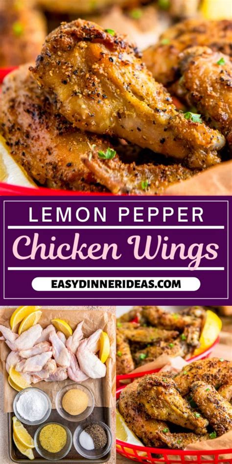 Lemon Pepper Chicken Wings Easy Oven Baked Wings Recipe Chicken Wing Recipes Baked Chicken