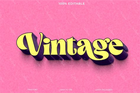 Efeito De Estilo De Texto Vintage Arquivo Psd Photoshop Premium