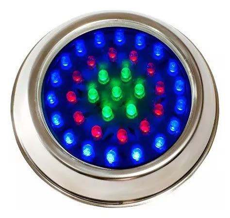 Refletor Led Inox Rgb Colorido Azul Brustec Para Piscina 12v