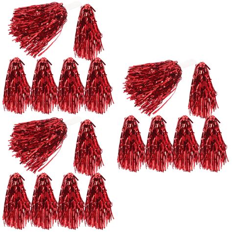 Pcs Cheerleaders Hand Flower Handheld Fun Poms Metallic Pom Poms