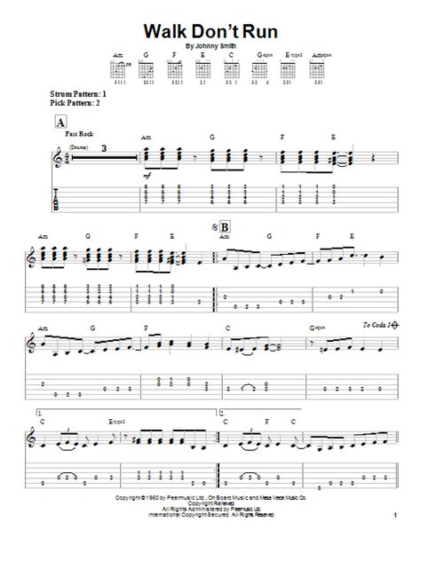 Walk Don't Run by The Ventures - Easy Guitar Tab - Guitar Instructor