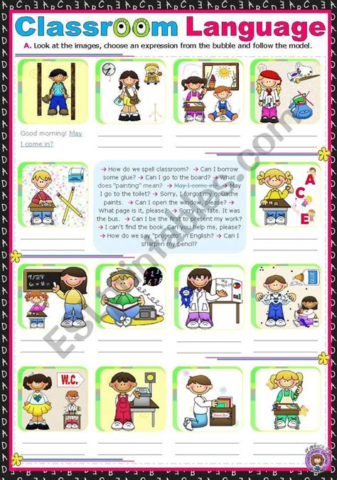 Classroom Language Esl Worksheet By Mena22 Classroom Language