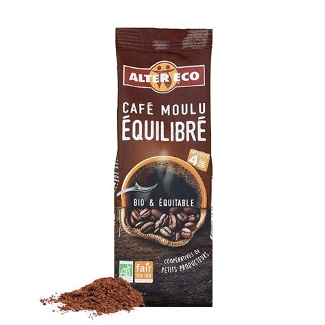 Alter Eco Equilibré Bio Café Moulu Arabica Torréfié en France 250 gr