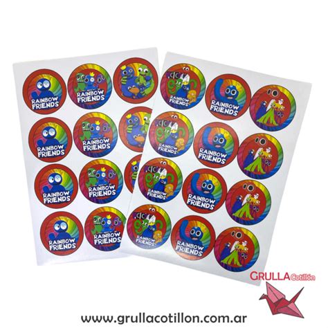 STICKERS RAINBOW FRIENDS x24 GRULLA COTILLÓN