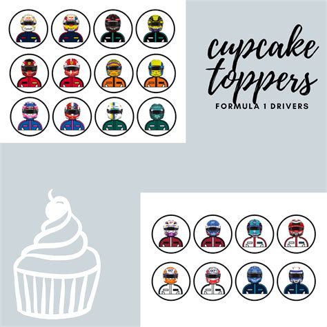 Formula 1 Birthday Party Cupcake Topper F1 Party Decor F1 Etsy Australia