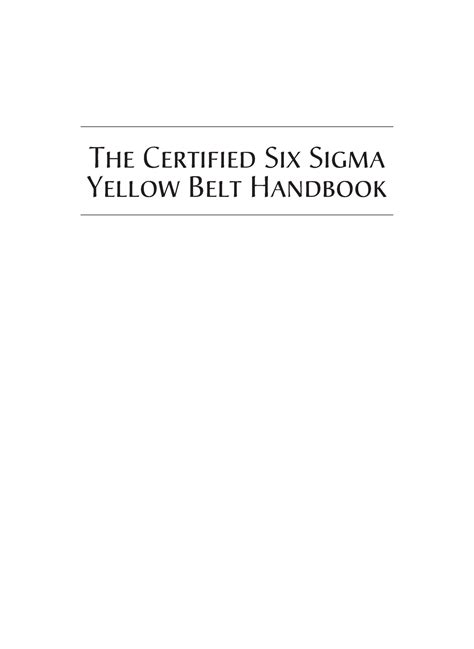 Yellowbelthandbook The Certified Six Sigma Yellow Belt Handbook