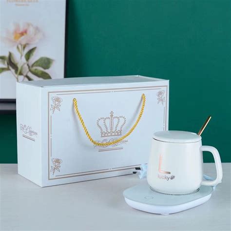 Dh Lucky Ceramic Coffee Cup With Automatic Heating Pad 55°c Coffee