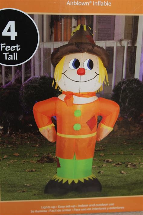 Gemmy Airblown Inflatable 4 Ft Scarecrow Lights Up Uk