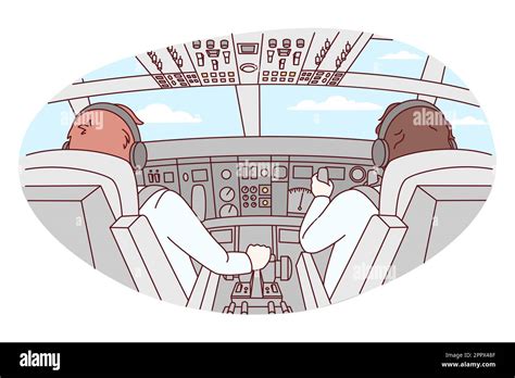 Pilots In Airplane Cabin Stock Vector Image And Art Alamy