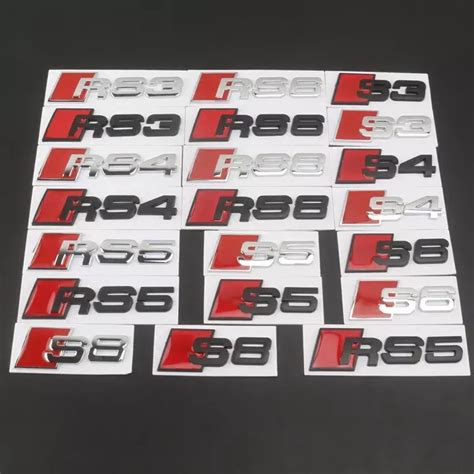 1pcs 3d Metal Car Sticker S Rs Emblem Badge Decals Decoration Accessories For Audi A3 A4l A5 S3