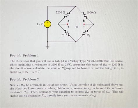 Solved Pre Lab Problem The Thermistor That You Will Use In Chegg