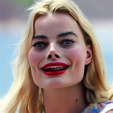 A Portrait Of Margot Robbie Blowing A Kiss Detailed Stable Diffusion